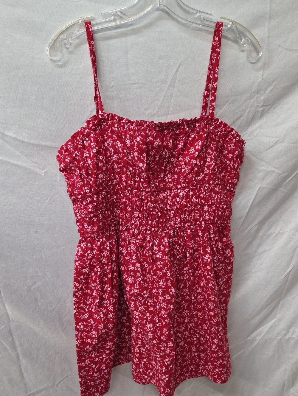 wild fable Red Floral Smocked Cami Top Large